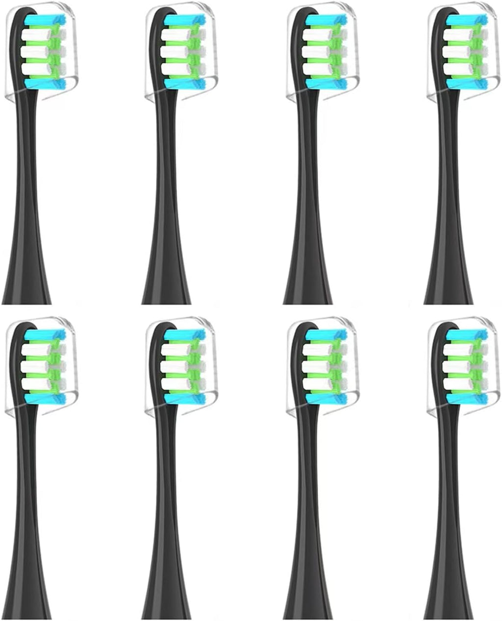 GTHUNDER 8Pcs Electric Toothbrush Heads Suitable for Oclean.with Hygienic Caps,Vacuum-Packed.Fits Adapted for All Oclean Models x pro Elite, X, X Pro,Flow,F1,Air 2(Black)