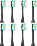 GTHUNDER 8Pcs Electric Toothbrush Heads Suitable for Oclean.with Hygienic Caps,Vacuum-Packed.Fits Adapted for All Oclean Models x pro Elite, X, X Pro,Flow,F1,Air 2(Black)