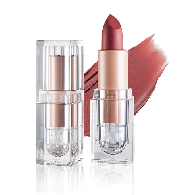 Matte Nude Lipstick Velvet Lip Gloss Non-Fading Non-Sticky Cup Nude Lipstick Matte Lip Stain Long Lasting Waterproof Lipstick for Women Girls Daily Lip Makeup-610 Oolong Tea