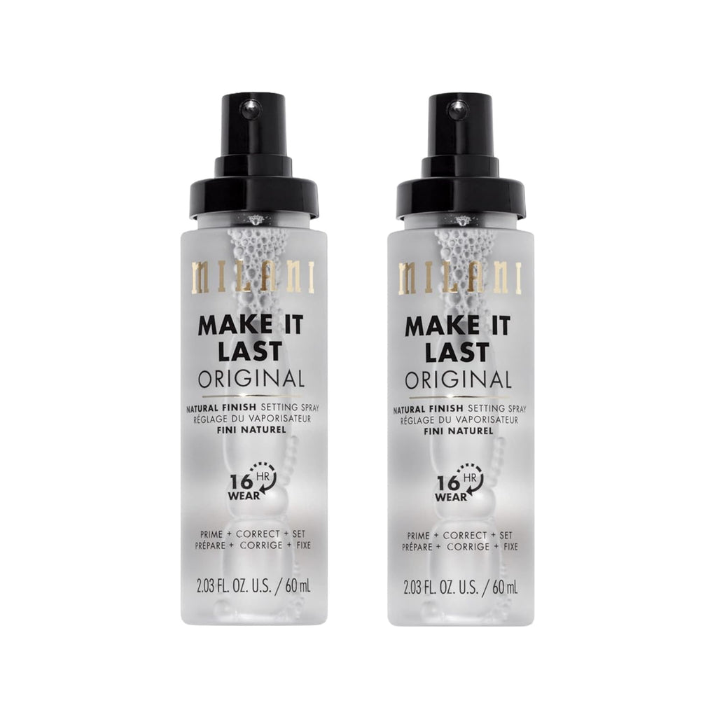 Milani Setting Spray + Primer, Make It Last Original - Natural Finish with Niacinamide for Hydration, Setting Spray for Makeup and Face Primer, 3-in-1 Prime + Hydrate + Set, 2.03 Fl. Oz - 2 Pack