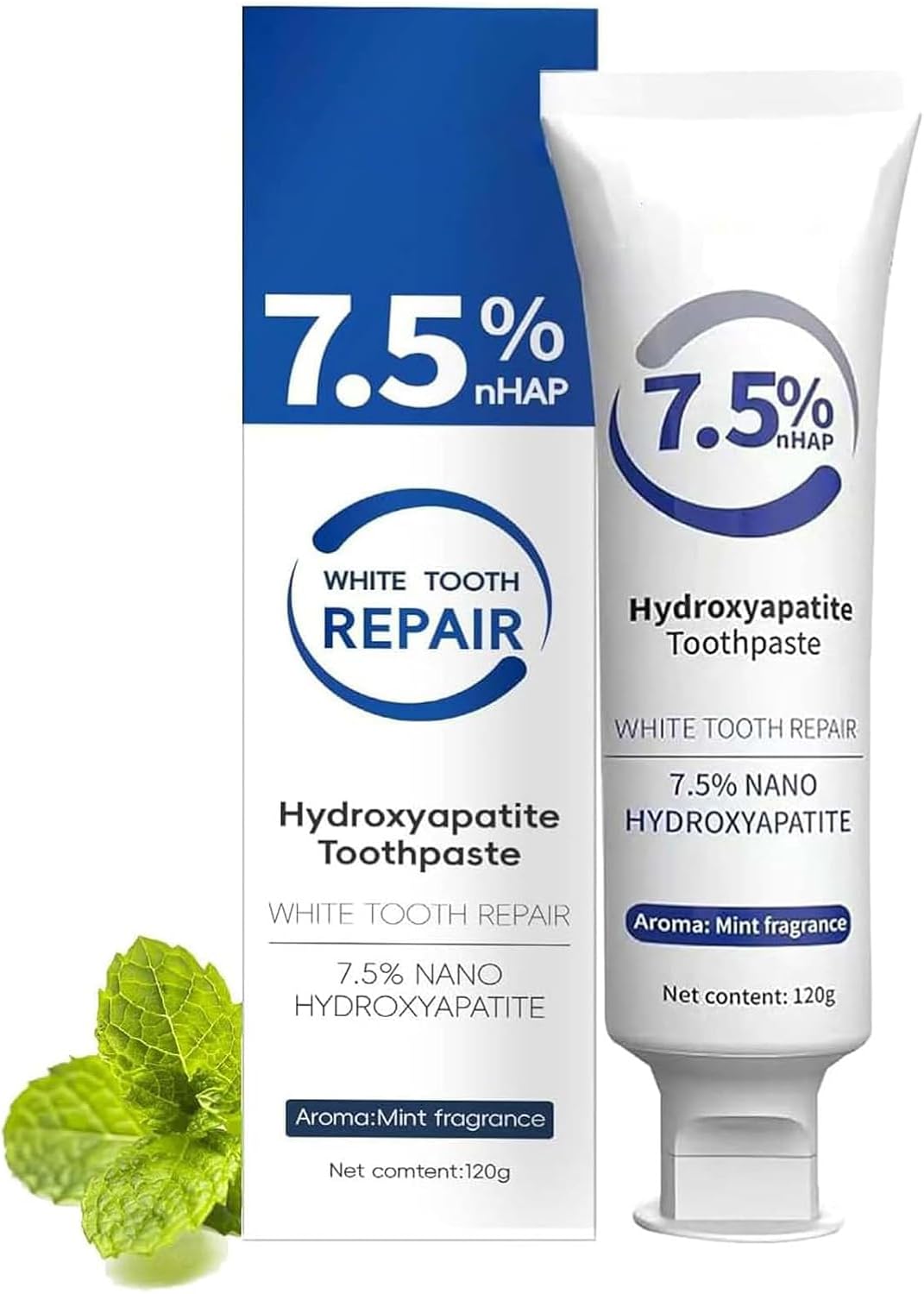 Hydroxyapatite Toothpastes for Enamel Protection and Tooth Strengthening, Hidroxiapatita Toothpaste for Sensitive Teeth with Fluoride-Free Formula, Natural Whitening Toothpaste(1pc)
