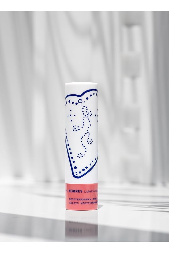 KORRES Lip Butter Stick Mediterranean Grape Hydrating Lip Balm with Greek Hypericum Balsam Oil, Moisturizing & Subtle Tint for Soft Lips, Lip Care for Women & Men, 0.17 oz, Stocking Stuffer