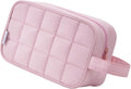 Narwey Puffy Travel Toiletry Bag for Traveling Women Girl, Travel Bag for Toiletries, Cute Travel Makeup Bag Organizer, Quilted Cosmetic Bag Make Up Skincare Medicine Bags