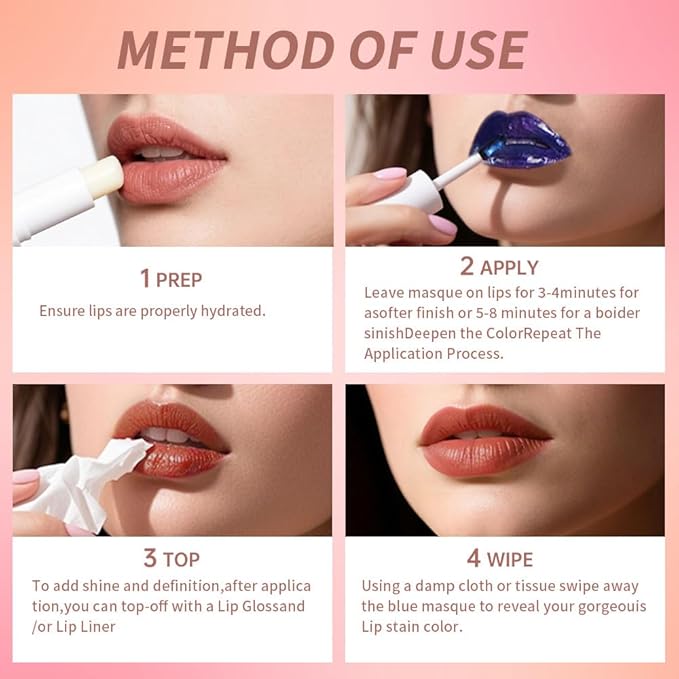Lip Stain Peel Off – Wipe-Off Lip Stain Tattoo | Long Lasting Waterproof Lip Tint, High-Pigment Matte Lip Color, Smudge & Transfer Proof Lip Stains Masque, Kiss-Proof All-Day Lip Makeup 05#