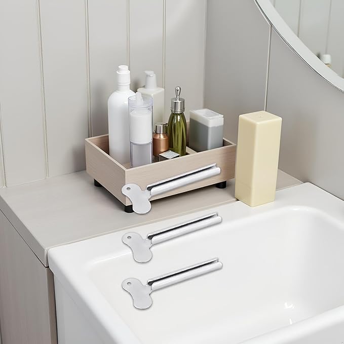 3 Pcs Silver Metal Tube Squeezer Keys, Tube Toothpaste Squeezer Keys Metal Hair Dye Color Key Roller Dispenser Tools, Daily Living Tube Squeezing Aids