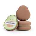 Momo’s Workshop Avocado Makeup Sponge-Hydropolyurethane Foundation Sponge for Buildable Coverage, Dry&Wet Use with PU Leather Handle, Beauty Tool,2pcs Makeup Puffs With Storage Case