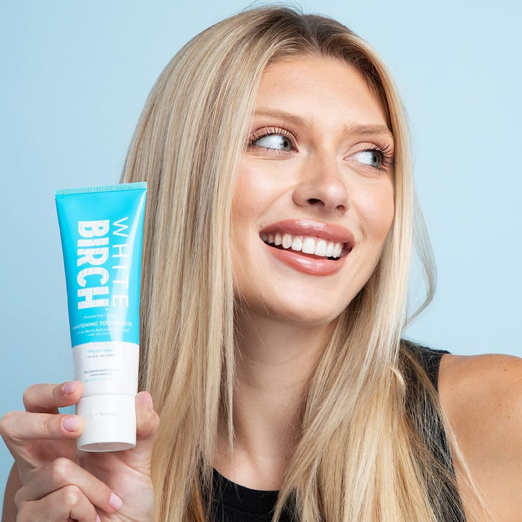 White Birch Activated Charcoal Toothpaste - Professional Teeth Whitening - Natural, No Fluoride Oral Care