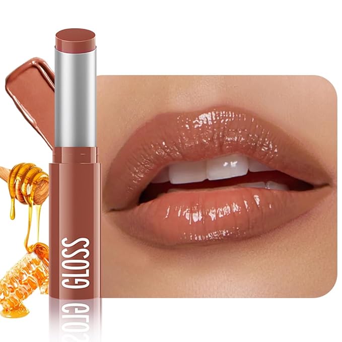 Light Brown Honey Tinted Lip Stain Lip Balm Lip Gloss Lipstick, Sheer Hydrating Lip Stains Tint, Moisturizing Lip Color for All Skin Tones, Nourishing Lip Balm with a Hint of Natural Black Cherry