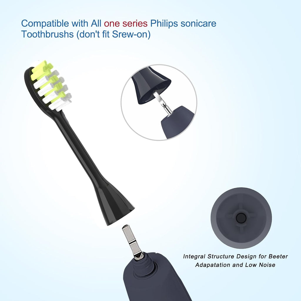 One Series Replacement Toothbrush Heads Pisonicleara Compatible with sonicare Philips One Series BH1022/03 HY1100/02 HY1102 (8-pc) Battery Brush, Mango Snow White Travel Refill (one-Blue)
