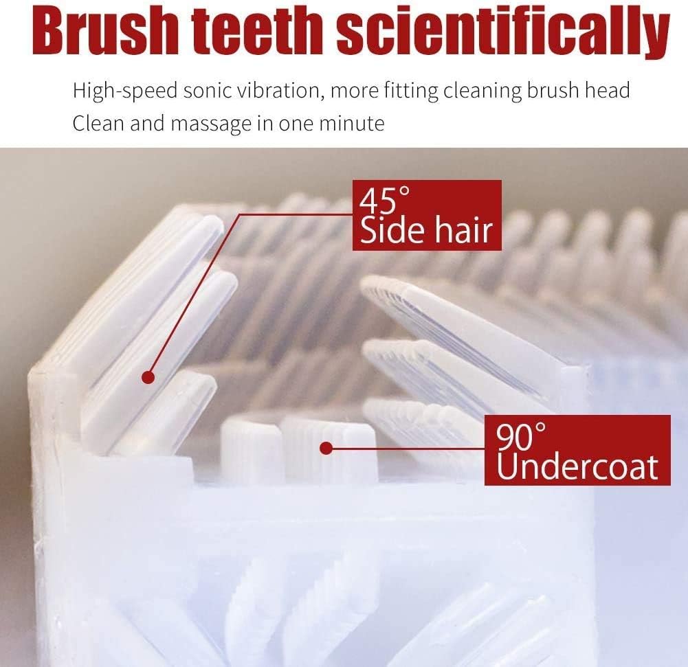 MAYBUY Automatic Ultrasonic Toothbrush Toothbrush for Adults 360°Electric Toothbrush 45'' Automatic Timer Wireless Charging Washable Travel Home Dual-use (Black, 1)