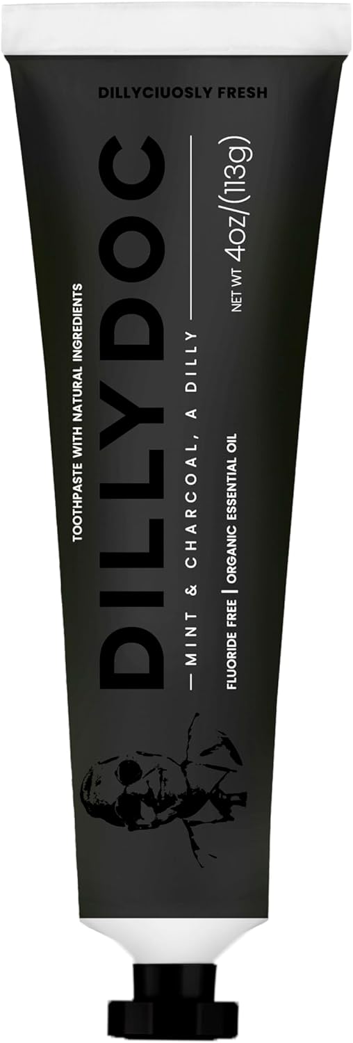 Fluoride-Free Mint Toothpaste for Fresh Breath, Gentle on Teeth, Natural Ingredients, Eco-Friendly Bioplastic Tube, Sustainable Oral Care for Adults and Kids (3 Pack, Mint & Charcoal)