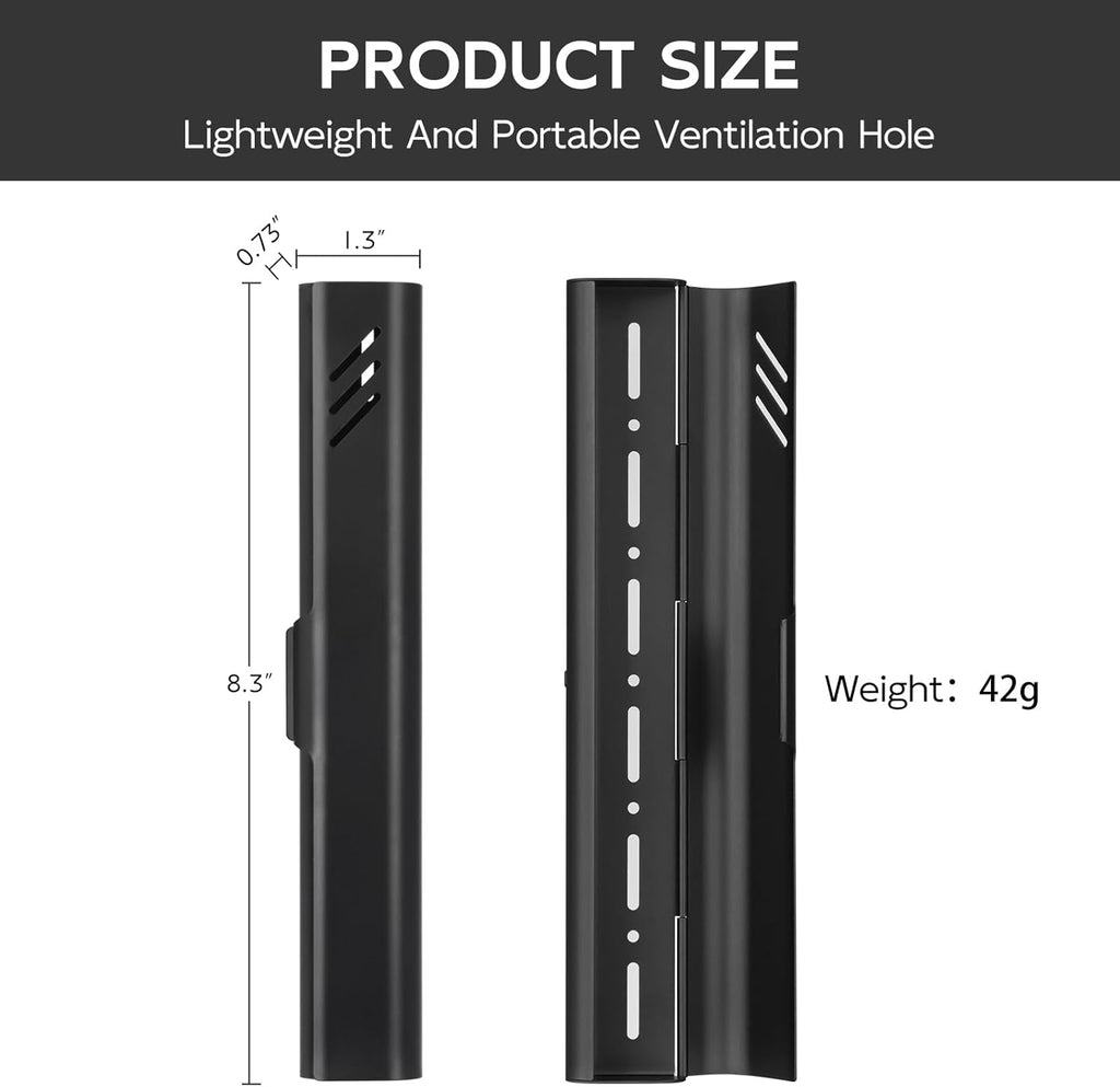 Travel Toothbrush Case, 2Pack Portable Toothbrush Holders, Durable Aluminum Toothbrush Storage Box, Small Breathable Manual Toothbrush Container for Traveling, Camping, Business Trip - Black