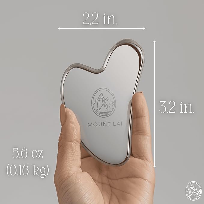Mount Lai Stainless Steel Gua Sha Facial Tool – The Element of Refinement – Professional Grade Steel Face Sculpting Tool for Lymphatic Drainage, Puffiness Reduction & Refined Results