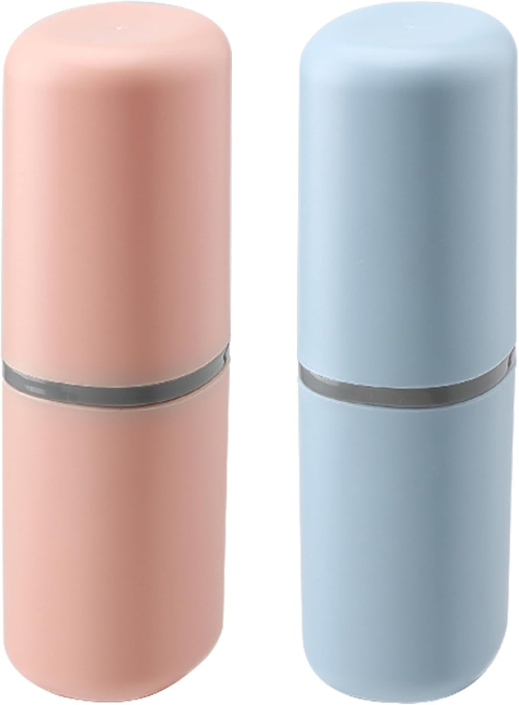 2PCS Toothbrush Travel Case,Multi-Function Portable Toothbrush Cover ,Dustproof Toothbrush Holder ,Suitable for Business Camping Travel or Daily Use(Pink+Blue)