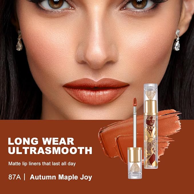 Velvet Matte Lip Stain – Long Lasting Waterproof Liquid Lipstick, Transfer-Proof Lightweight Lip Gloss, Non-Sticky Soft Matte Lip Tint with High Pigment, Smudge-Proof Lip Stain for All-Day Wear #87A