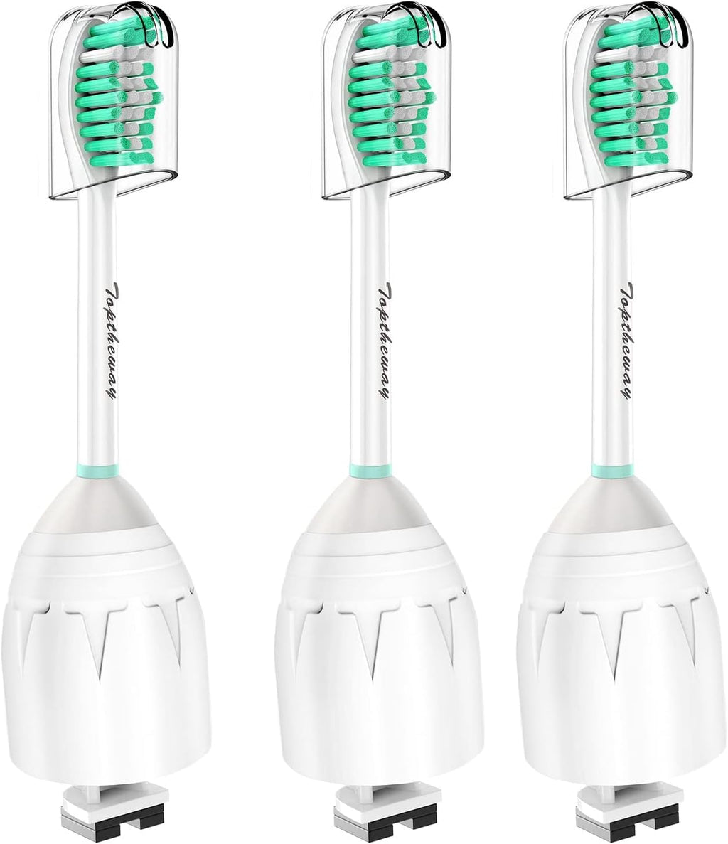 Toptheway Replacement Brush Heads Compatible with Sonicare E-Series Essence Xtreme Elite Advance and CleanCare Screw-On Toothbrush Handles 7022/66, 3 Pack