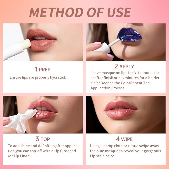 Lip Stain Peel Off – Wipe-Off Lip Stain Tattoo | Long Lasting Waterproof Lip Tint, High-Pigment Matte Lip Color, Smudge & Transfer Proof Lip Stains Masque, Kiss-Proof All-Day Lip Makeup 09#