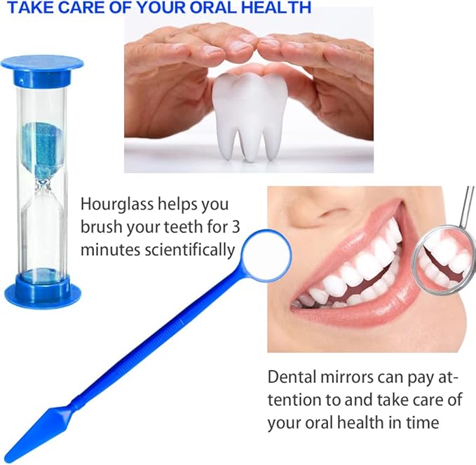 Wenge Portable Orthodontic Oral Care Kit - 2Pack - Travel Kit for Patients, Interdental Brushing Wax Floss Toothbrush Cleaning (Blue_Black)