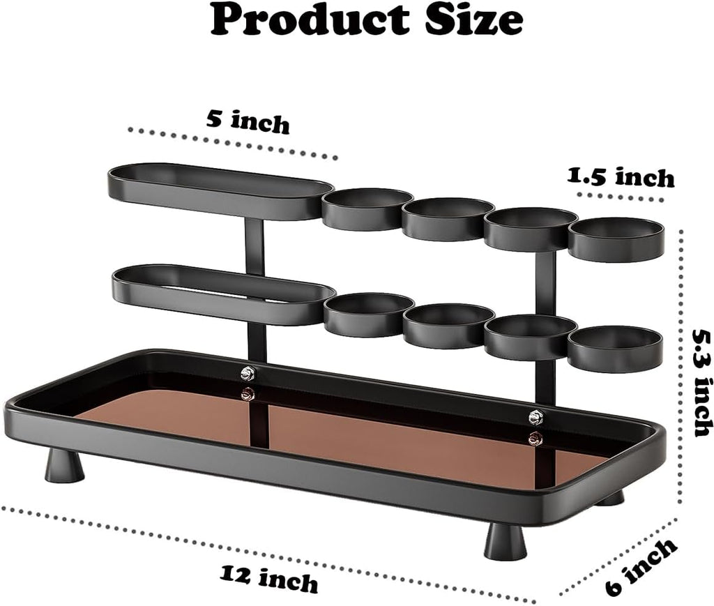 Toothbrush Holders for Bathrooms, Metal Electric Toothbrush and Toothpaste Organizer, Vanity Countertop Bathroom Accessories Organizer Storage, Black