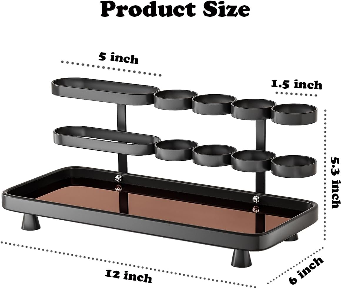 Toothbrush Holders for Bathrooms, Metal Electric Toothbrush and Toothpaste Organizer, Vanity Countertop Bathroom Accessories Organizer Storage, Black