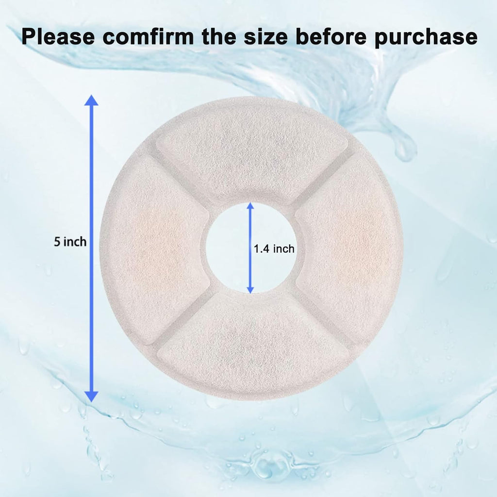 12/16 Pack Cat Water Fountain Filters, Cirfifth Triple Filtration System Pet Cat Fountain Filter Replacement for 84oz/2.5L Automatic Cat Fountain (12 Pack)
