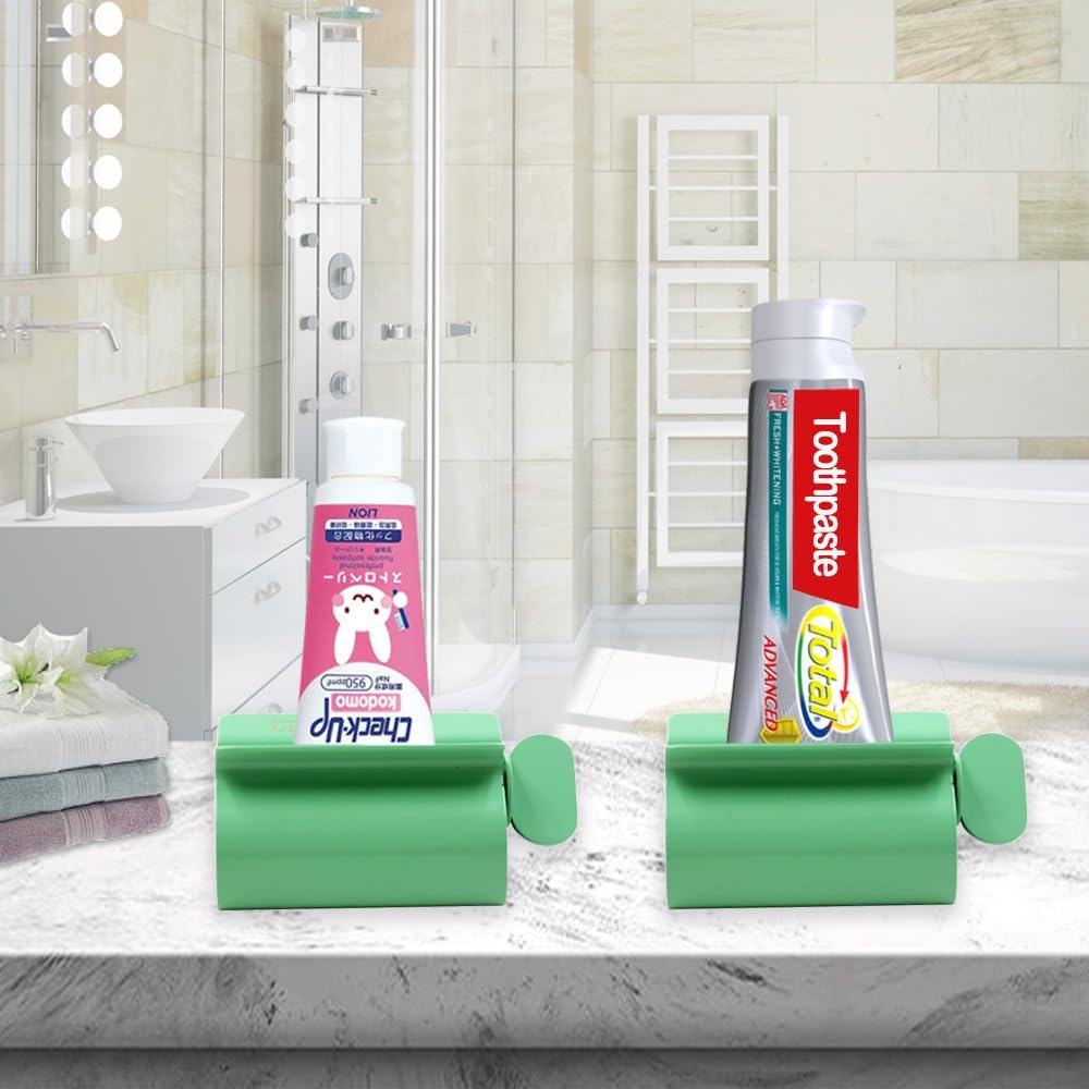 Toothpaste Squeezer - Metal Tube Squeezer Stainless Steel Tube Wringer UDQYQ Toothpaste seat Holder Stand (Green)