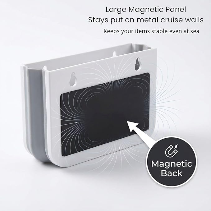 Cruise Magnetic Toothbrush Holder 2 Pack Cabin Walls, Foldable Toothbrush Organizer for Cruise Cabin Bathroom, Strong Magnet, No Drilling, Space-Saving Travel Essential