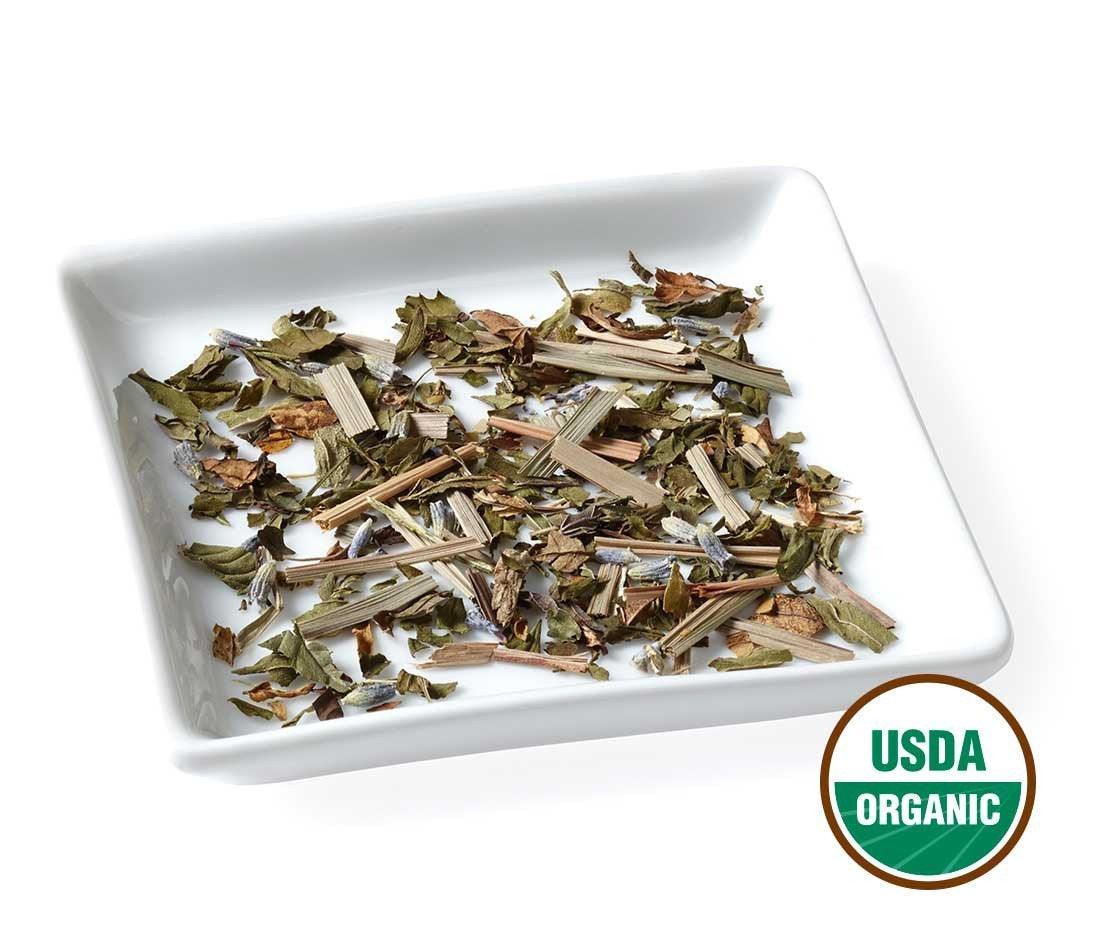 Golden Moon Tea Organic Mint Medley Herbal Tea - Caffeine Free - Loose Leaf, Non GMO - Travel Tin (20 Servings)