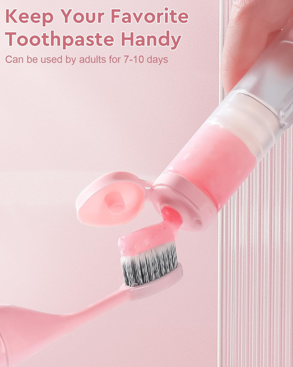 2 Pcs Travel Toothbrush Kit Fold Built-in Toothbrushes Set, Soft Bristles for Travel Camping School Business Trip Essential (Blue, Pink)