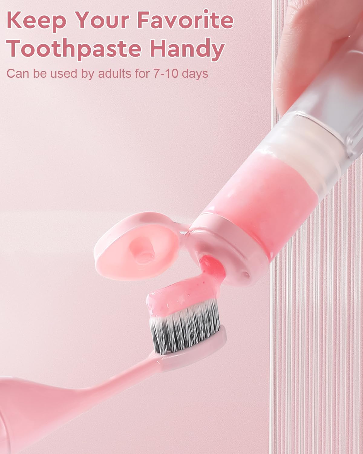 2 Pcs Travel Toothbrush Kit Fold Built-in Toothbrushes Set, Soft Bristles for Travel Camping School Business Trip Essential (Blue, Pink)