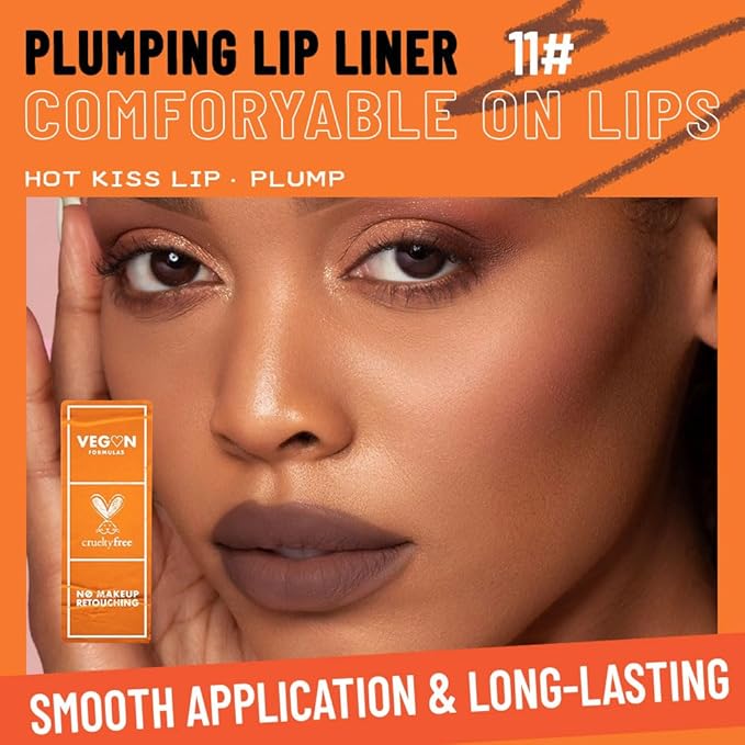 Matte Lip Liner Pencil for Shaping Lips, Retractable Creamy Brown Crayon LipLiner Pencil, Long Lasting Waterproof Lipstick Lip Liner Makeup, Vegan Beauty 11#