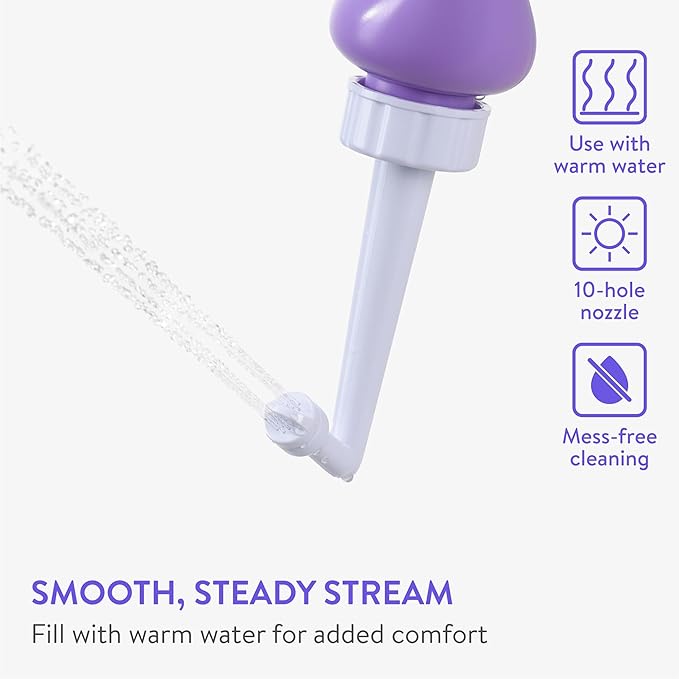 Peri Bottle - Portable Travel Bidet for Men or Women - Labour and Maternity Hospital Bag Essentials - After Birth Recovery Tools for Postpartum Mum - Perineal Spray Bottle