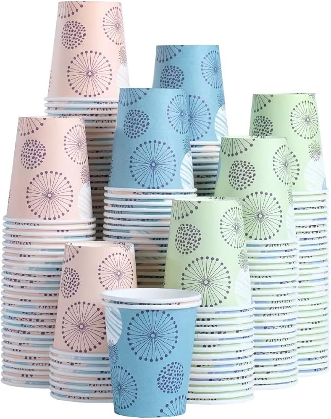 [300 Pack] 5 oz Mini Paper Cups, Small Mouthwash Disposable Bathroom Cups, Paper Coffee Cups 5 Ounce for Bathroom, Supermarket, Birthday Party, Travel, Events, Picnic, BBQ
