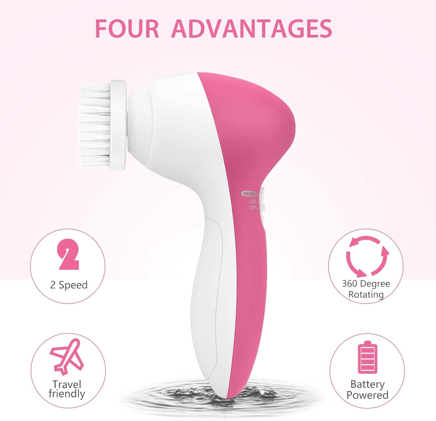 Facial Cleansing Brush Face Scrubber: CLSEVXY Electric Face Spin Cleanser Brushes with 6 Brush Heads for Deep Cleansing, Gentle Exfoliating, Removing Blackhead, Massaging