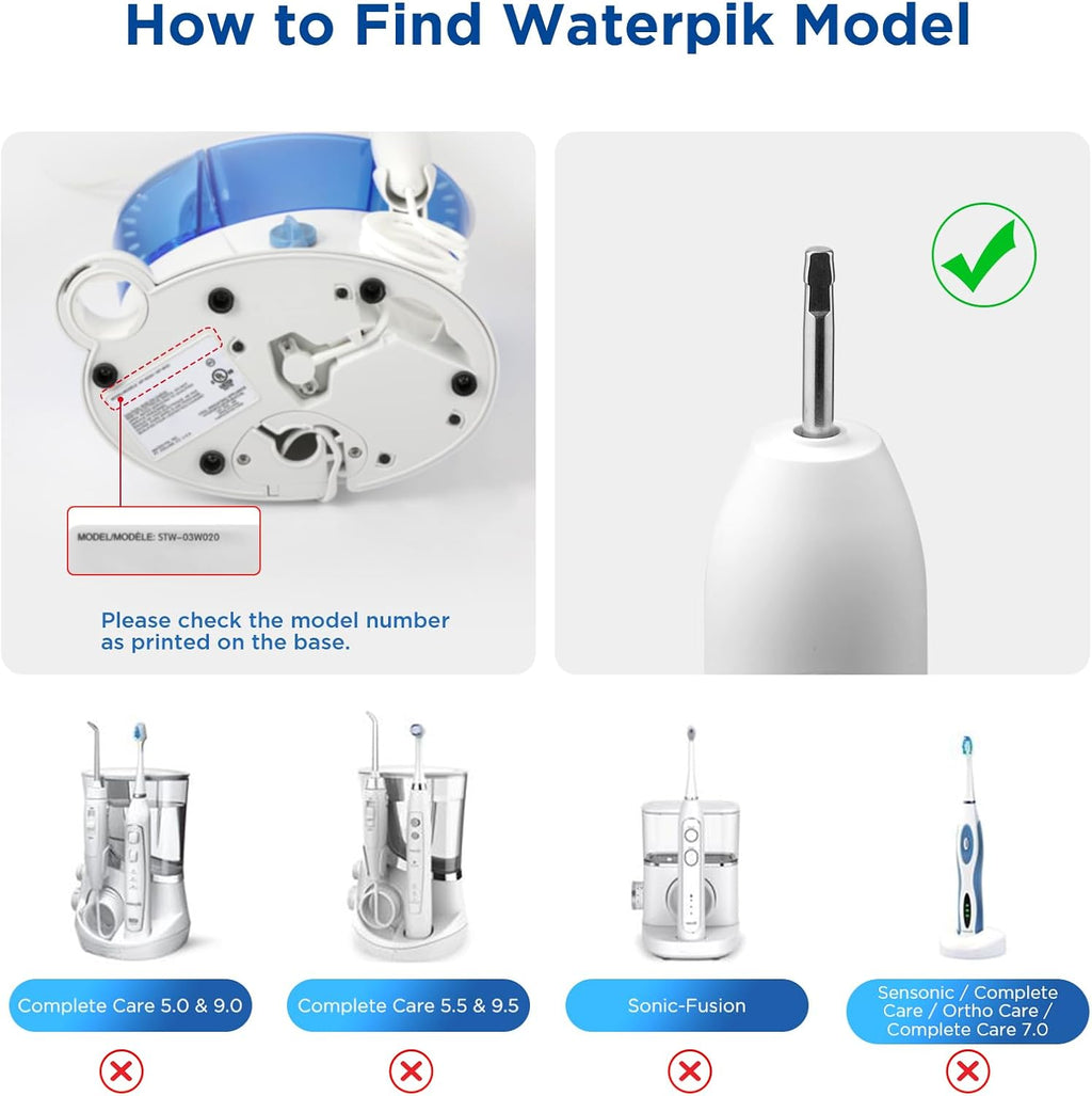4 Pack Toothbrush Replacement Heads for Waterpik Sensonic Complete Care CC-04CD010-1, and for Waterpik Sensonic Electric Toothbrush STW-03W020/STW-03W027, with Cover for White STWB-3WW-B