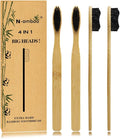 Super Hard Toothbrush Bamboo Toothbrush Large Brush Head Manual Toothbrsuh Hard Bristles Pack of 4