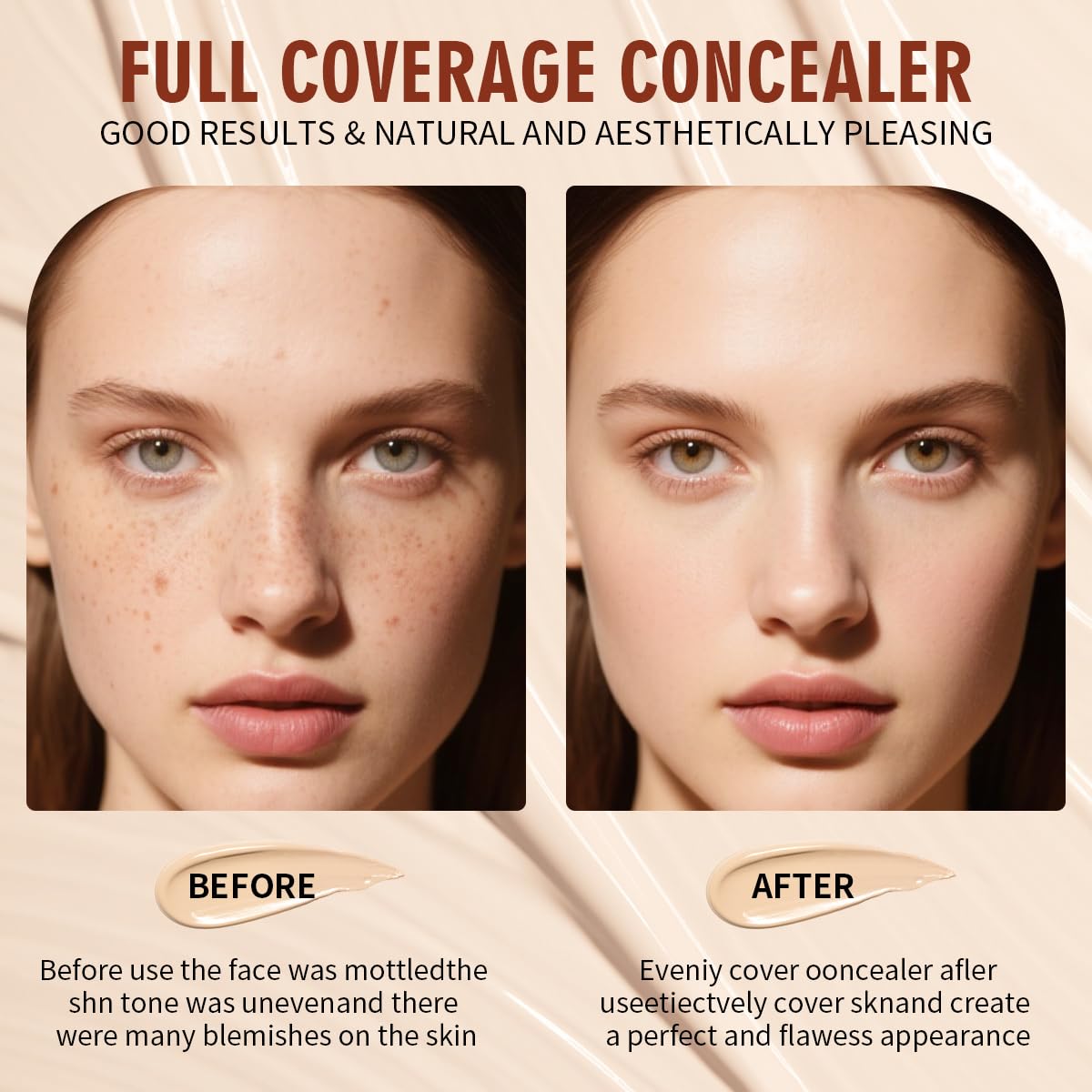 QIC Concealer,Natural Color Correcting Concealer for Women,Full Coverage Makeup for Face Eye Body,Nourishing Makeup for a More Even Complexion (Light Skin Tone, 1.36 Fl Oz)