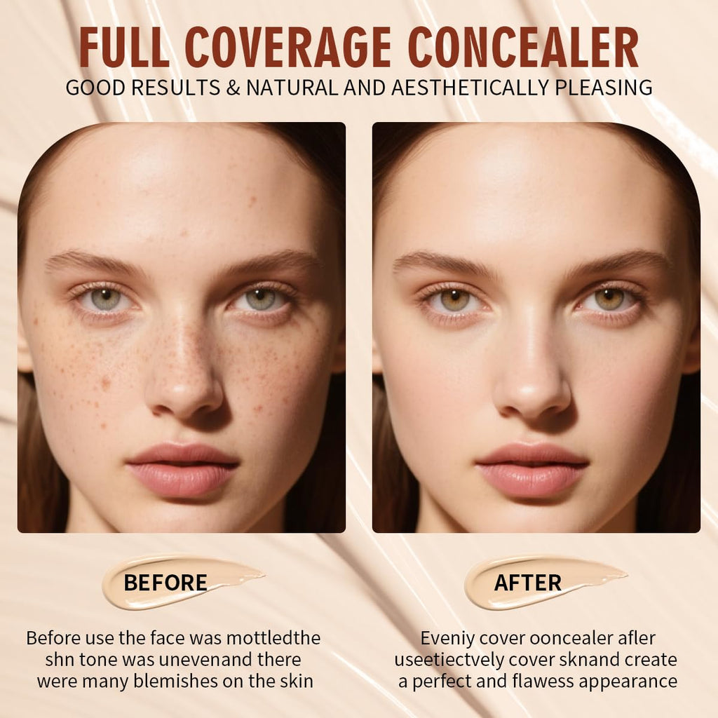 QIC Concealer,Natural Color Correcting Concealer for Women,Full Coverage Makeup for Face Eye Body,Nourishing Makeup for a More Even Complexion(Natural Skin Tone, 1.36 Fl Oz)