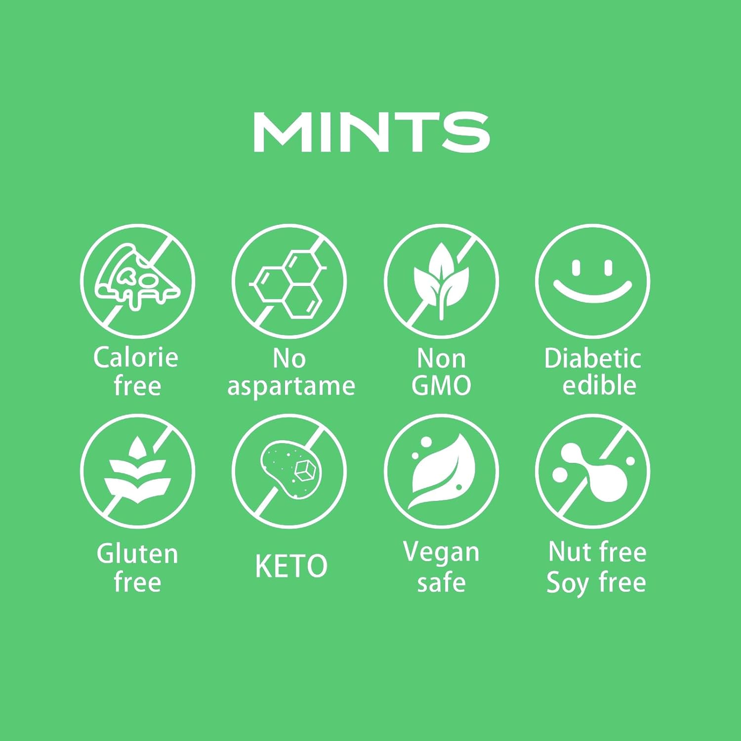 DC24 DAILY CARE 0-Calorie Breath Mints,100% Erythritol, Sugar Free, Natural Spearmint, Gluten Free, 30 Count, Pack of 4