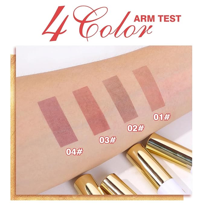 All Day Lip Stain Peel Off Gold Liquid Lip Gloss Tattoo, Brownish Red Matte Finish Peel Off Lip Stain Masque, Long Lasting Waterproof Lip Tint, Transfer-proof for All Skin Types 02#