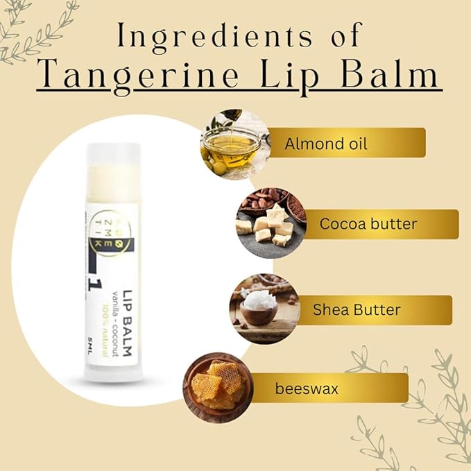 L1 Natural Lip Balm Vanilla Coconut | Natural Moisturizing Care With Almond Oil, Cocoa Butter, Beeswax & Shea Butter | Organic Hydrating Repair Formula For Soft, Smooth & Healthy Lips