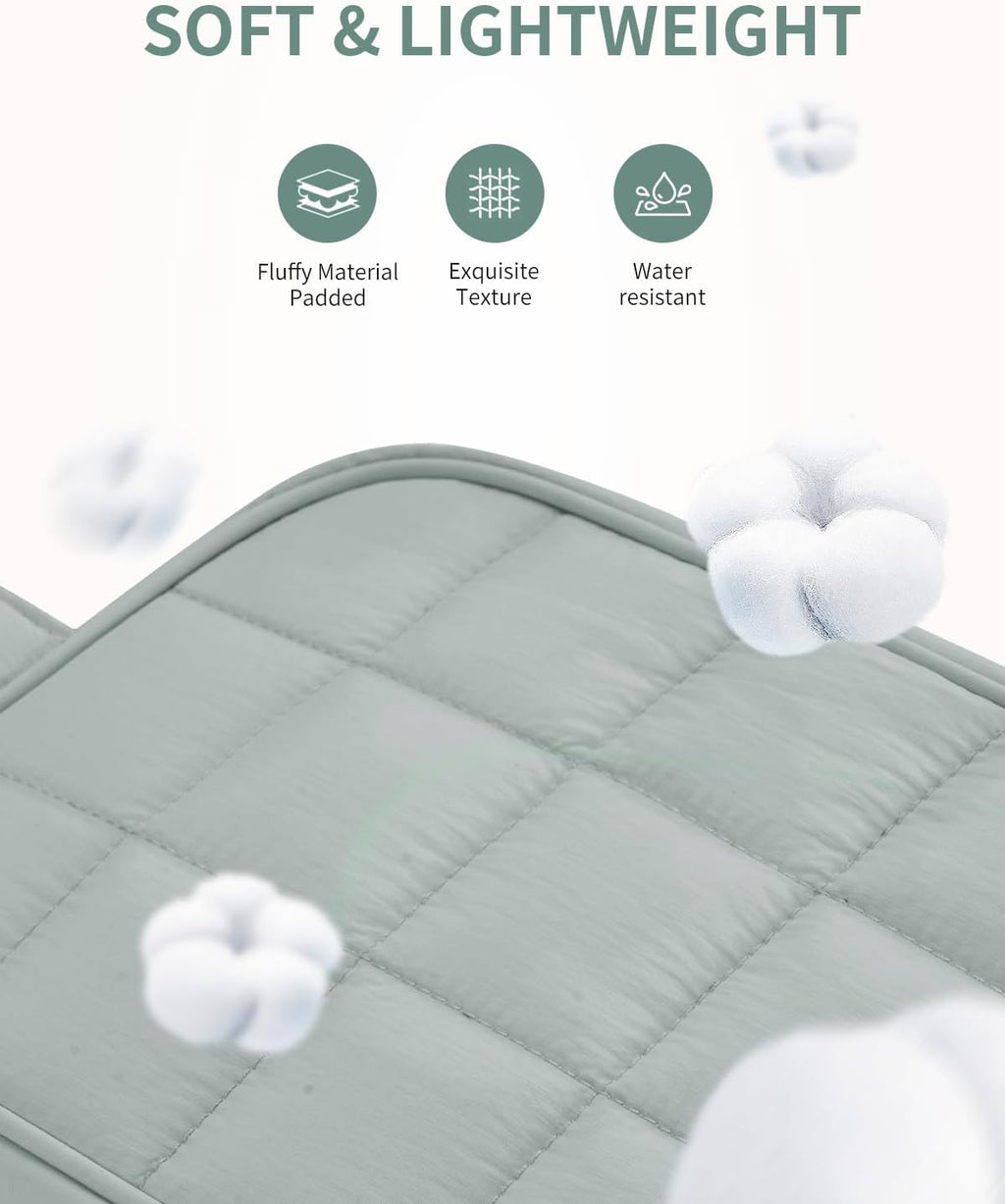 Narwey Puffy Travel Toiletry Bag for Traveling Women Girl, Travel Bag for Toiletries, Cute Travel Makeup Bag Organizer, Quilted Cosmetic Bag Make Up Skincare Medicine Bags