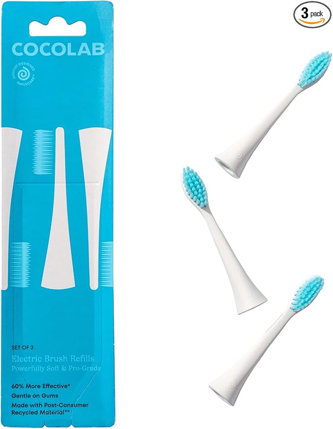 Cocolab Electric Brush Refills, Ultra-Sensitive & Soft, 3-Pack Replacement for Sonicare, Experience Superior Clean, Electric Toothbrush Brush Heads