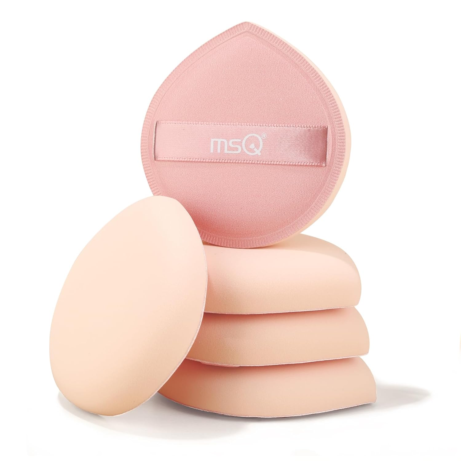 MSQ 5Pcs Makeup Sponge For Foundation Concealer and Powder, Triangle Powder Puff Soft Sponges Blender, Latex Free Blender Sponge For Liquid, Cream, Powder Seamless & Flawless Makeup, 2.75 in, Pink