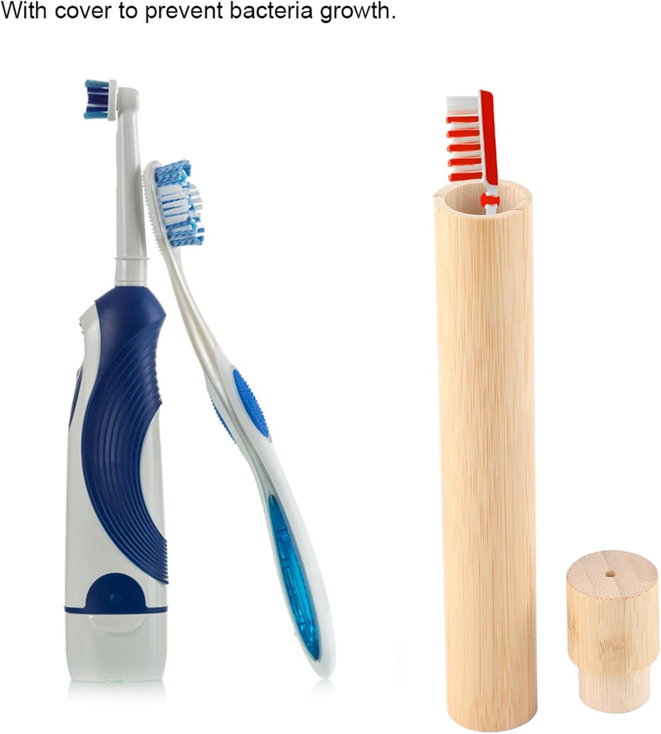 Bamboo Toothbrush Holder, 21×2.8cm Toothbrush Covers, Toothbrushs Holders Travel, Portable, for Traveling, Teeth,