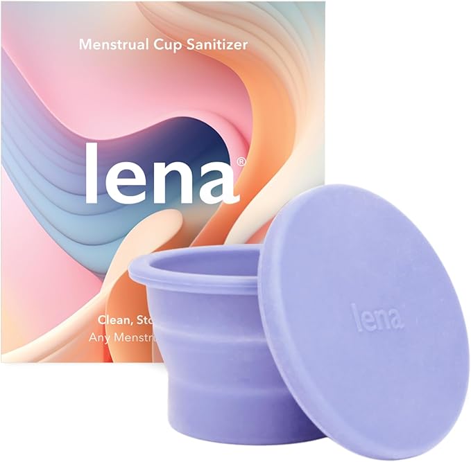 Lena Cleaning Container for Menstrual Cups – Light Purple – Reusable Silicone Cup for Easy Cleaning and Storage | Compact, Microwave-Safe, Travel-Friendly Design for Period Cup & Disc Care