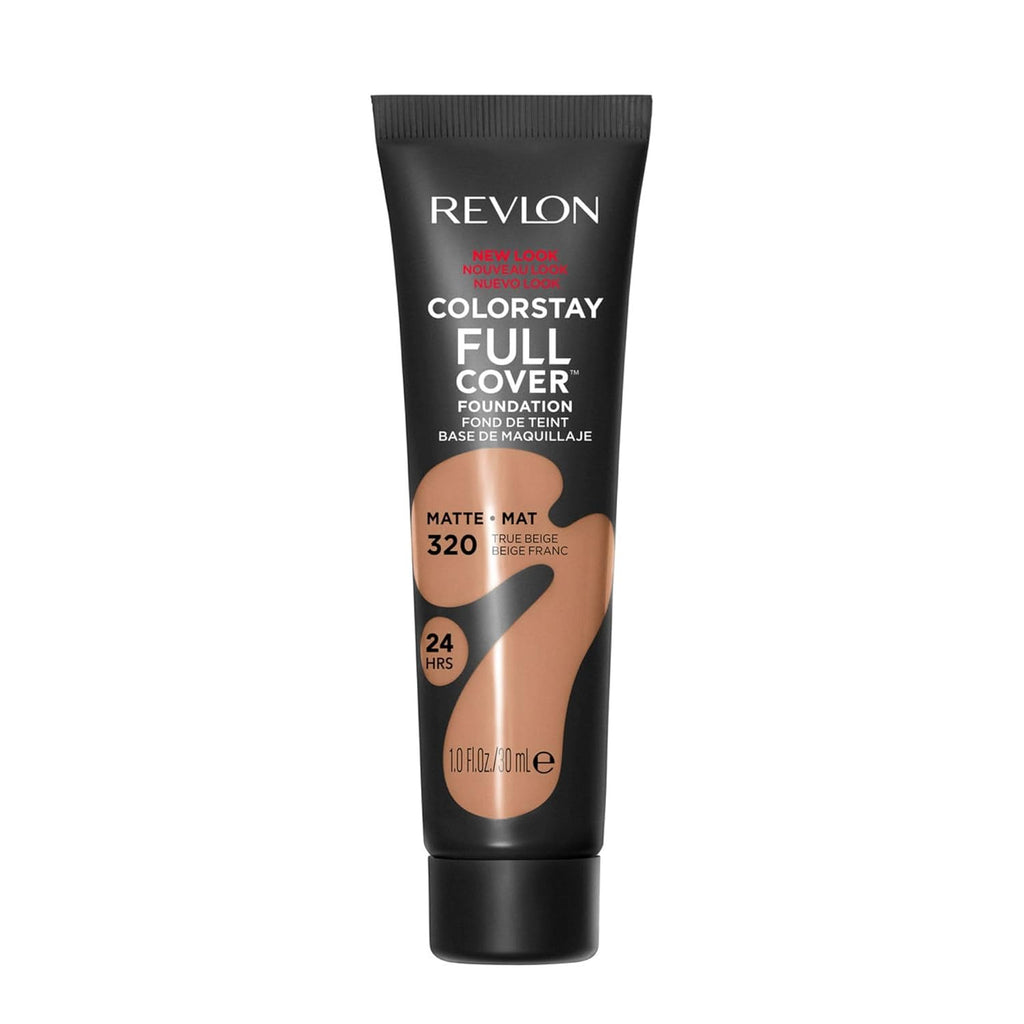 Revlon Liquid Foundation, ColorStay Face Makeup for Normal and Dry Skin, Longwear Full Coverage with Matte Finish, Oil Free, 320 True Beige, 1.0 Oz