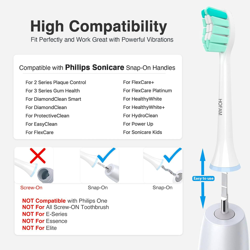 Replacement Toothbrush Heads for Philips Sonicare Replacement Heads,Electric Replacement Brush Head Compatible with Phillips Sonicare Electric Toothbrush C2,C1,4100,for Philips Sonic Care Brush,6 Pcs