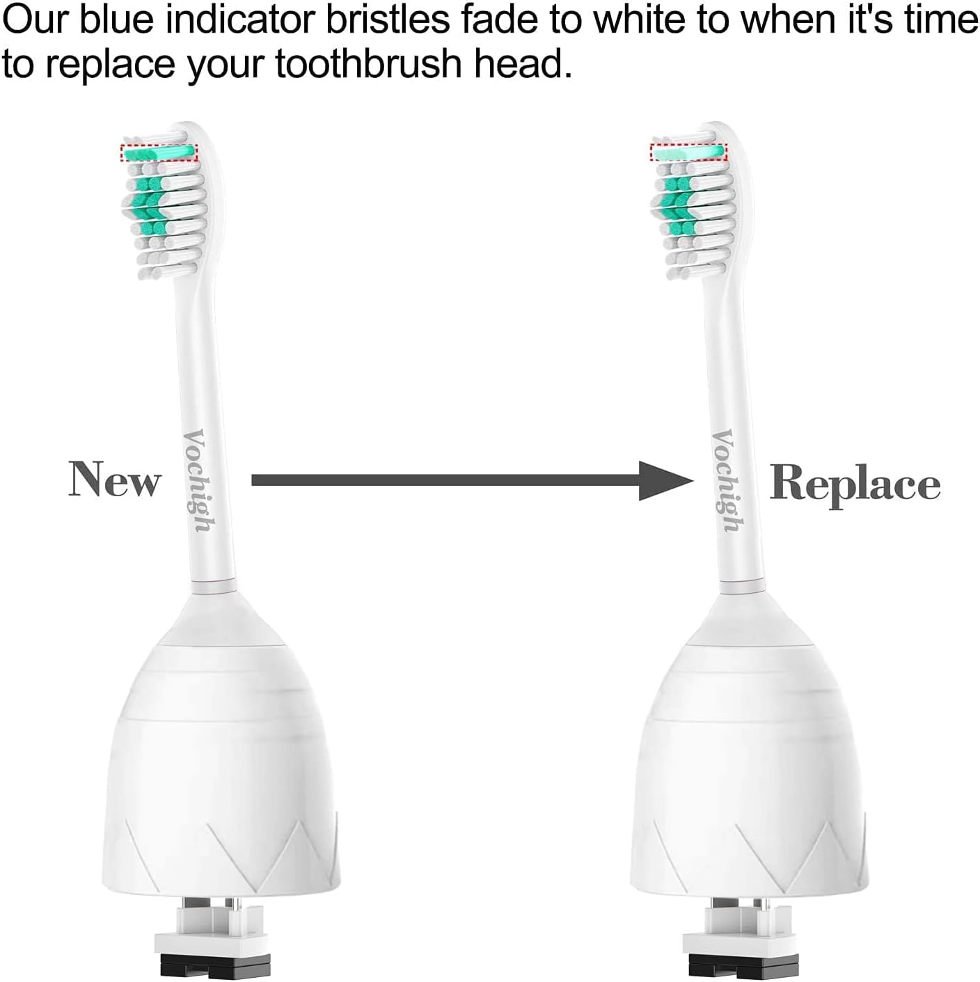 Replacement Toothbrush Heads Compatible with Philips Sonicare: fit Sonicare E-Series HX7022/66, Cleancare & Advance Screw-On Electric Brush Handles, 6 Pack