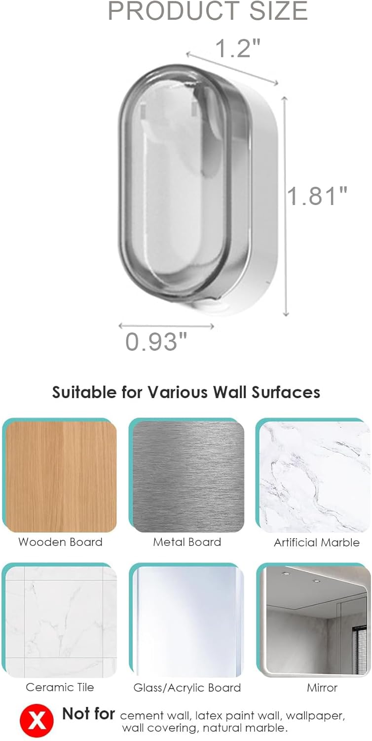 BALUCA 3 PCS Travel Toothbrush Head Covers Caps, Tooth Brush Protector Case Wall Mounted Hanging Rack Organizer for Travel, Camping, Bathroom, School, Business (Grey)